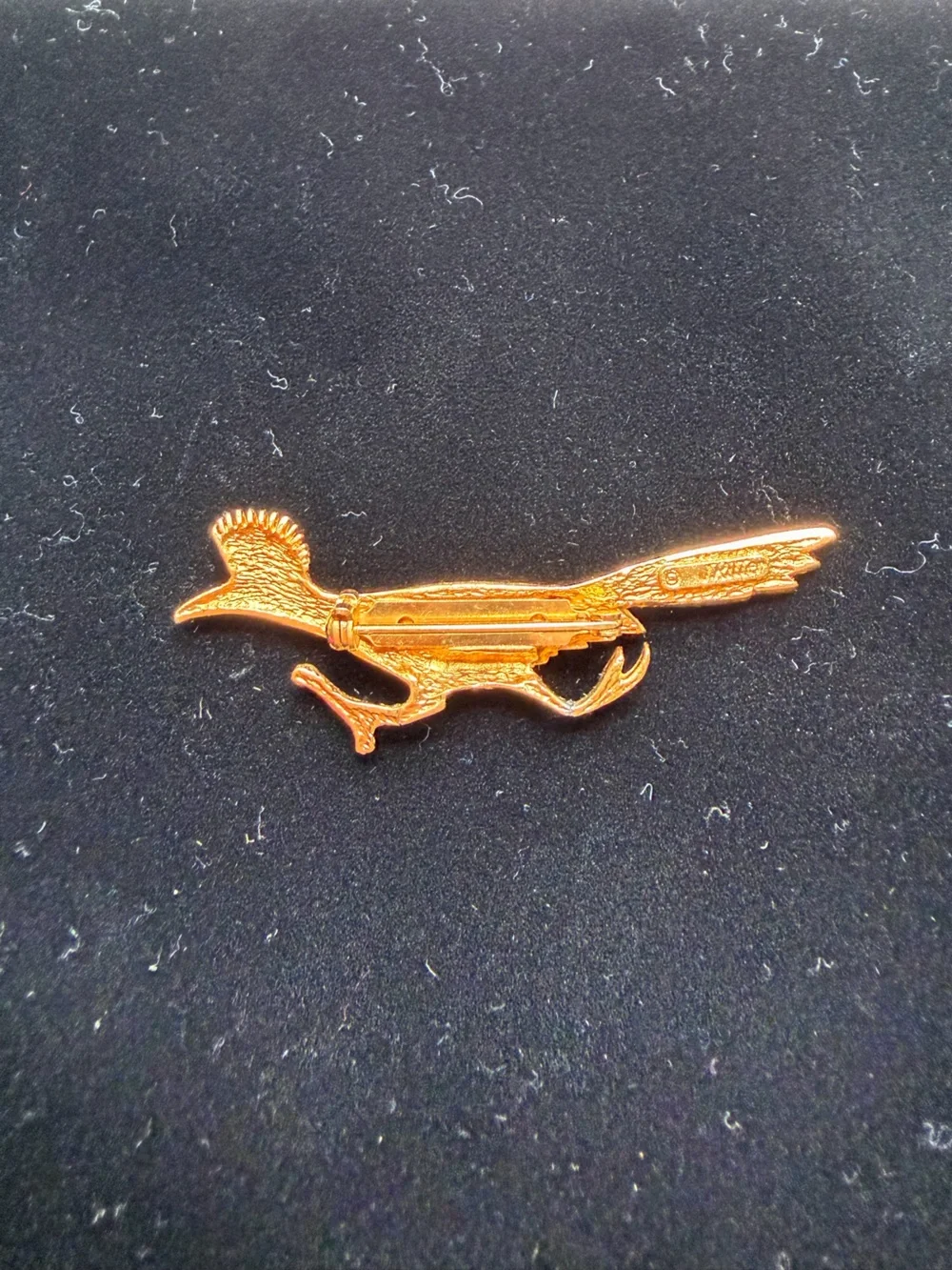 Vintage Road Runner Brooch with Turquoise Accent